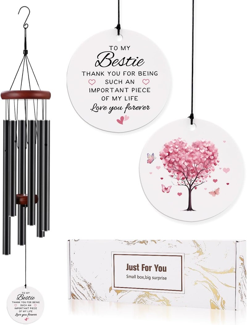 BeauGift Bestie Gifts for Women, Best Friend Wind Chimes, Bestie Birthday Galentines Valentines Day Gifts for Women Her BFF Friends Sisters, Friendship Wind Chime for Wedding Graduation Home Decor - Image 1